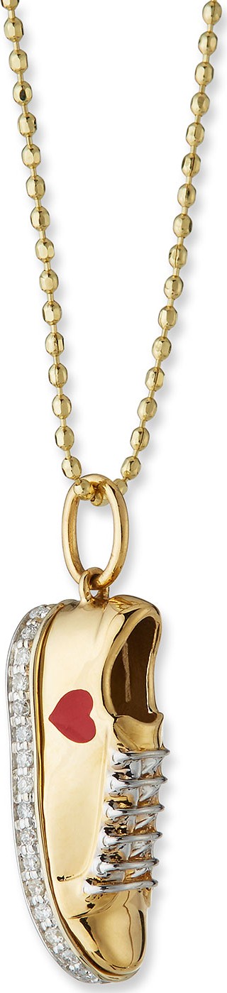 Sydney Evan 14k Gold Diamond Love Sneaker Necklace