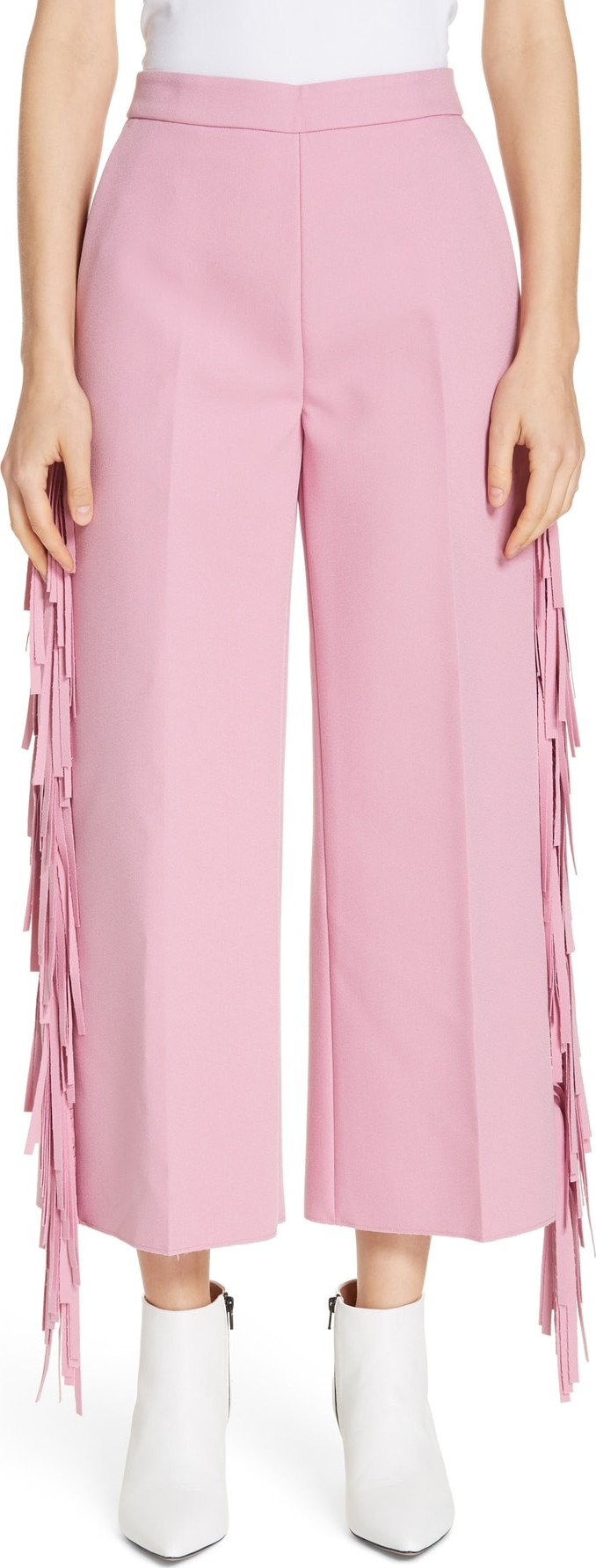 MSGM Fringe Trim Crop Pants