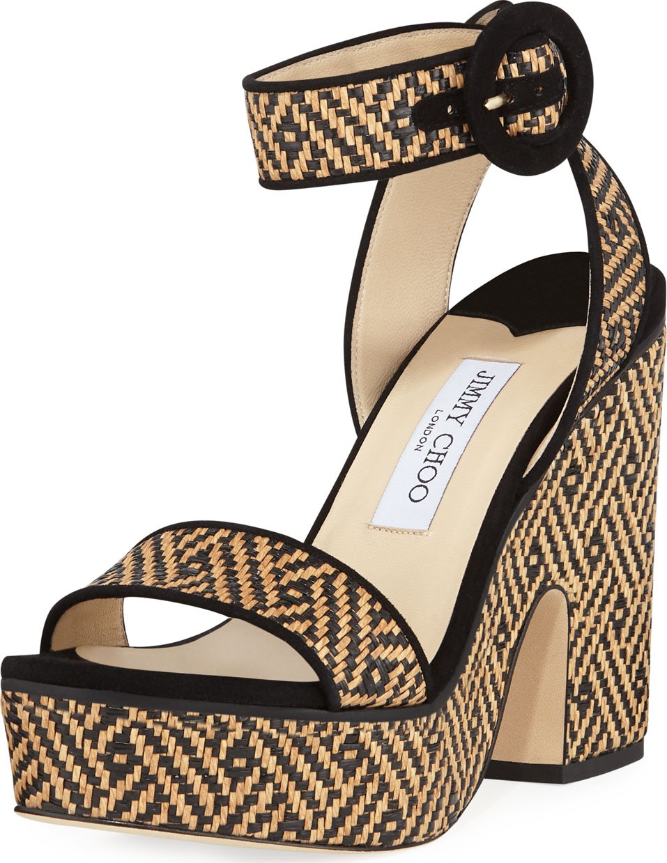 Jimmy Choo Aimee Raffia Platform Sandals