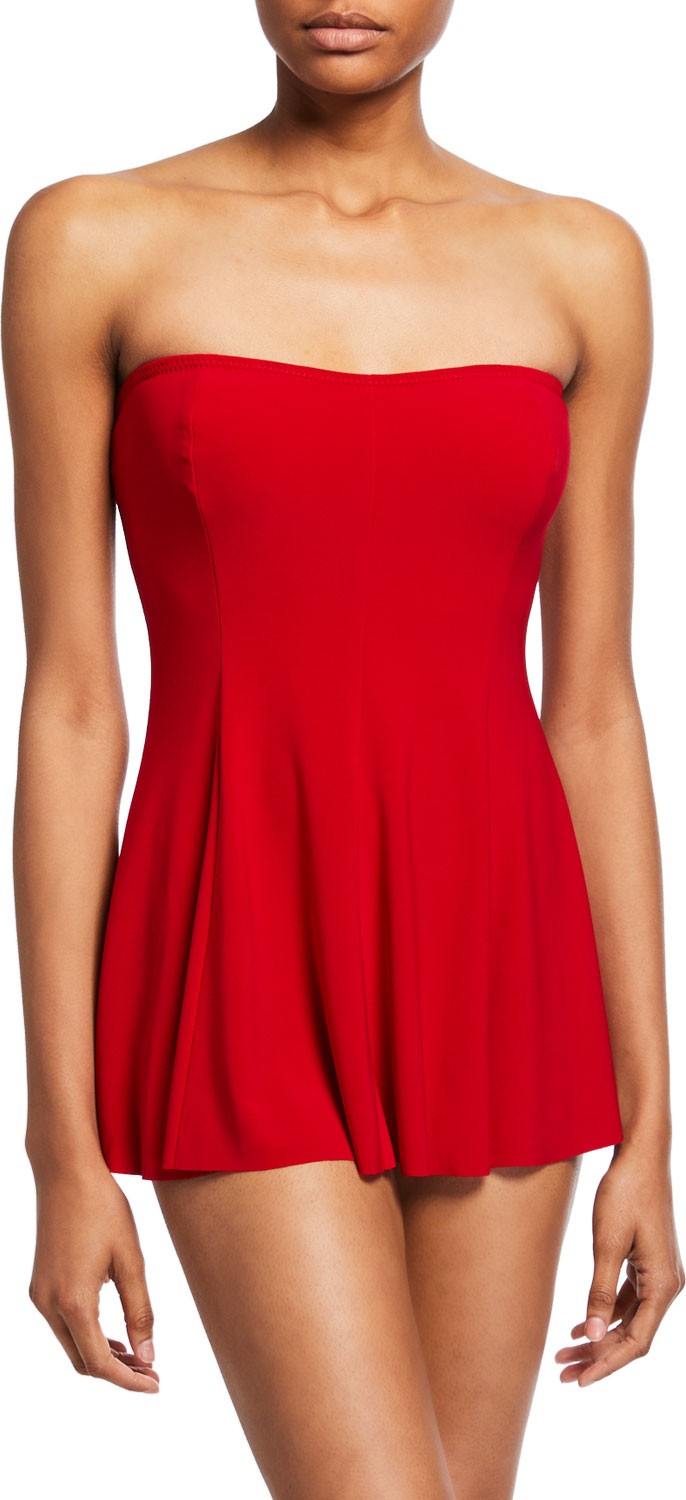 Norma Kamali Strapless Flared Swimdress