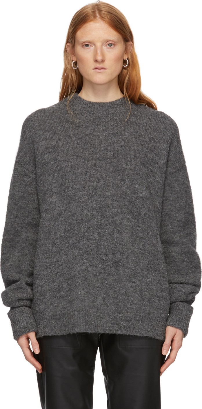 Tibi Grey Alpaca Airy Sweater