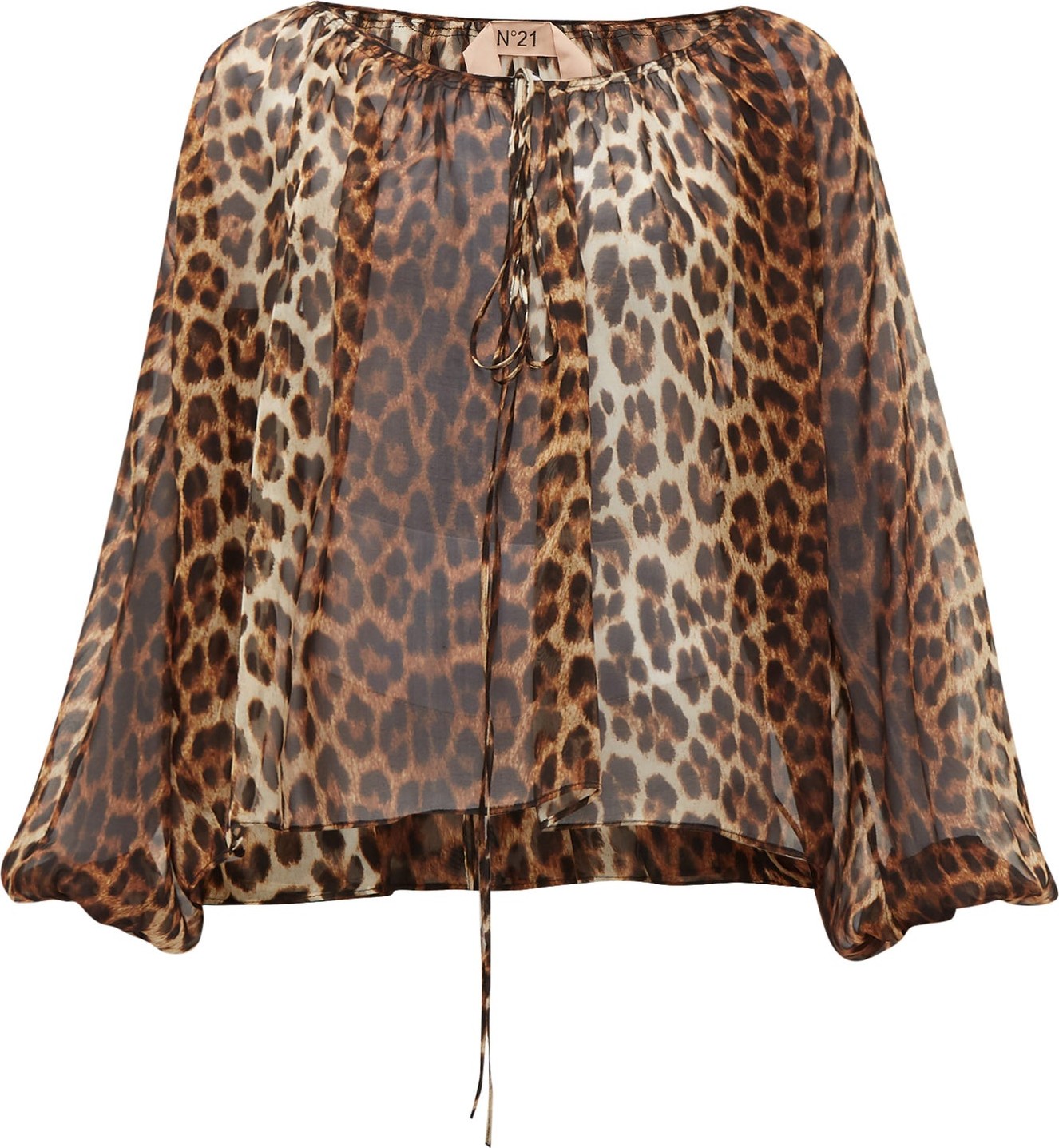 Nº21 Leopard-print silk blouse