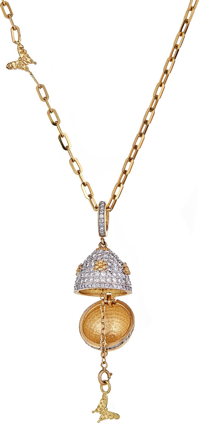 Tanya Farah 18K Royal Couture Diamond Locket Necklace