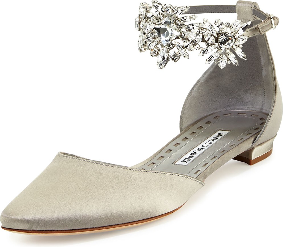 Manolo Blahnik Sicaria Crystal-Embellished d'Orsay Flat