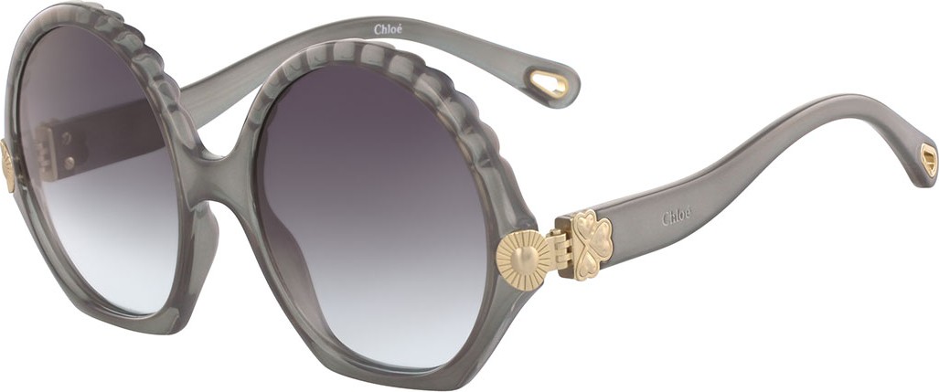 Chloe Vera Scalloped Round Plastic Sunglasses