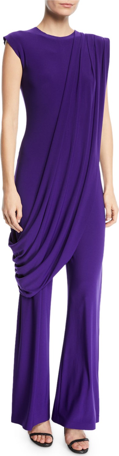 Norma Kamali Sleeveless Draped Jumpsuit