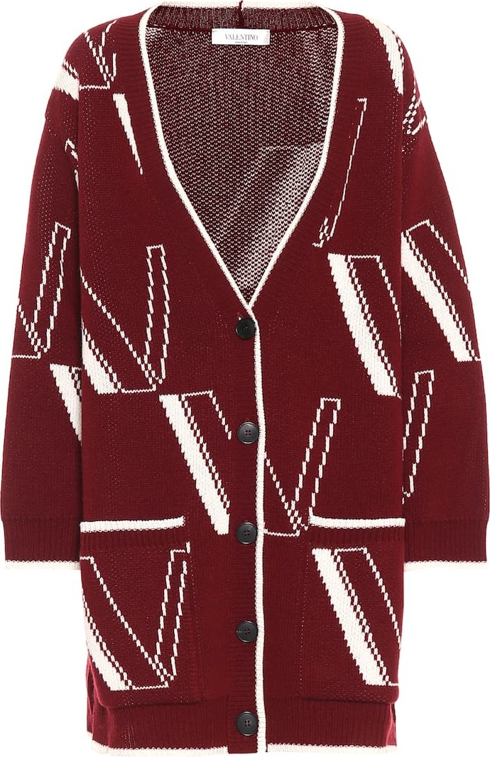 Valentino Logo wool-blend cardigan