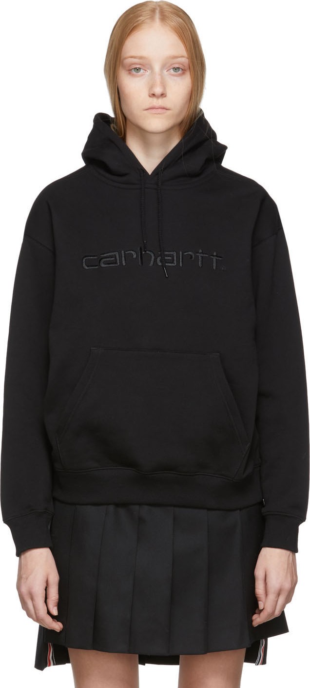 Carhartt Work In Progress Black Logo Hoodie