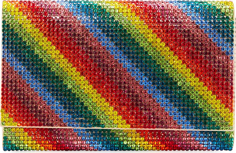 Judith Leiber Fizzy Rainbow Crystal Full-Beaded Clutch Bag