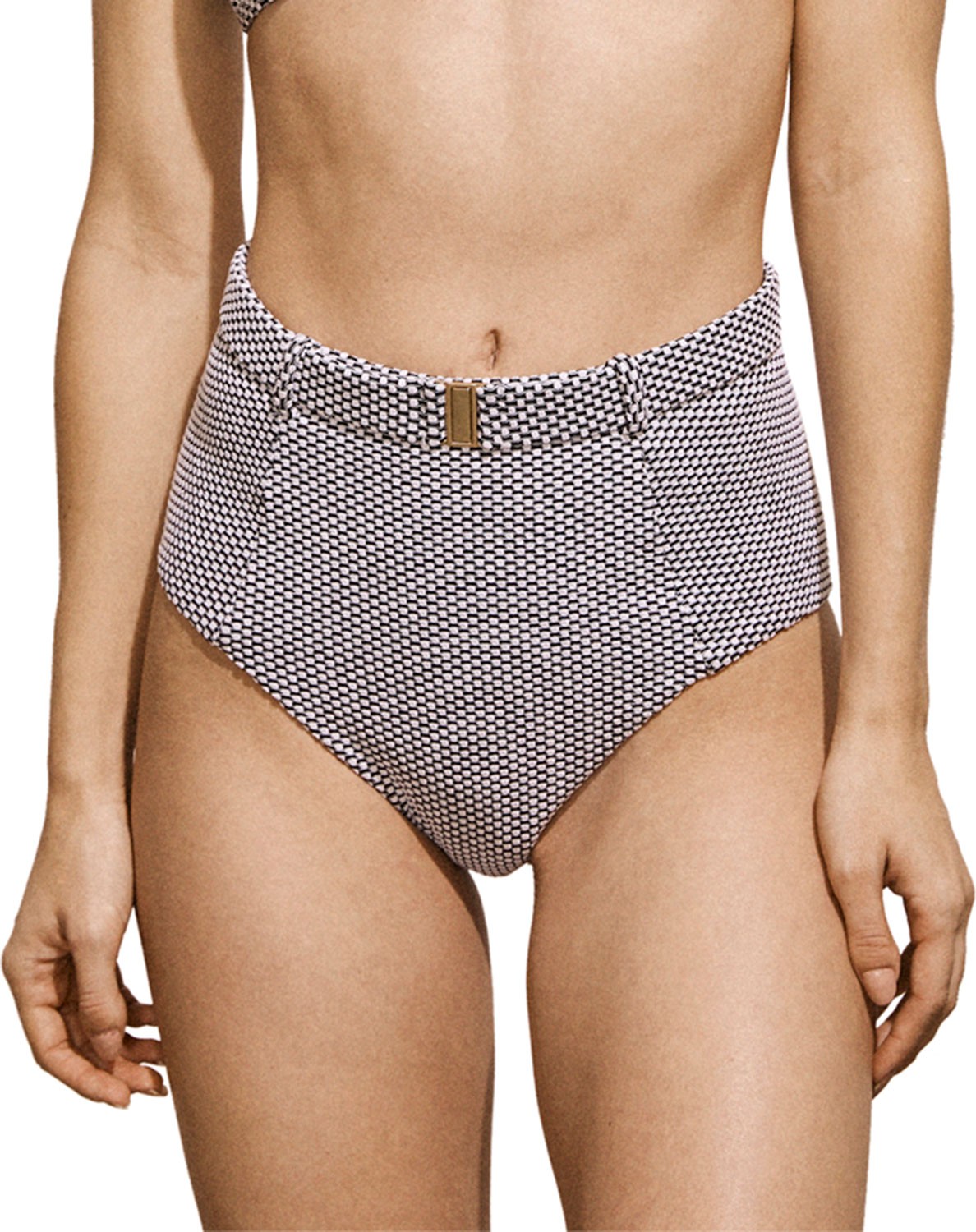 Amaiò Swim Fleur Belted High-Waist Bikini Bottom