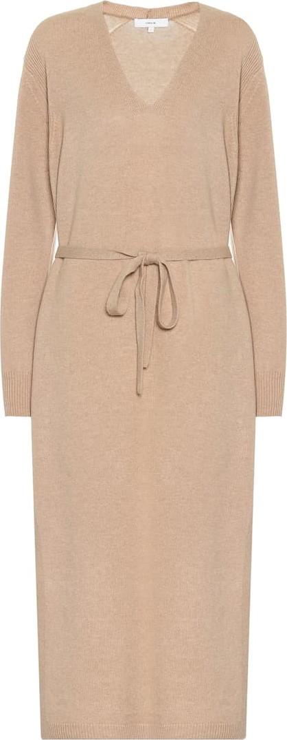 Vince Belted wool-blend dress