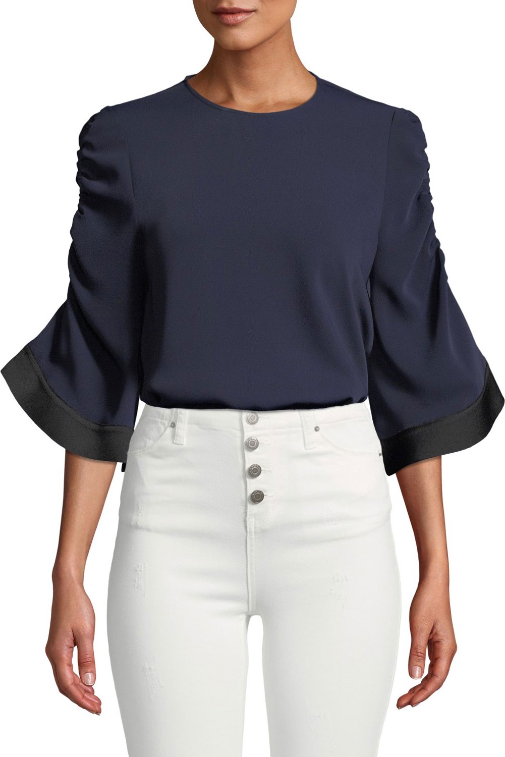 Camilla And Marc Yolanda Ruched-Sleeve Top