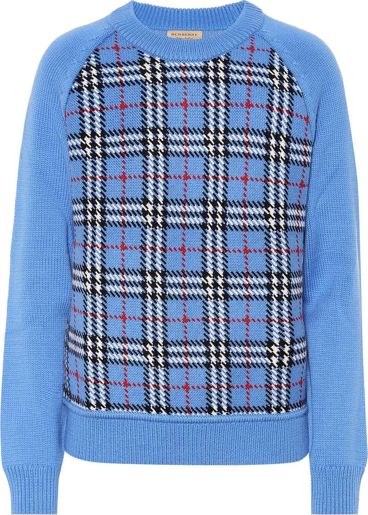 Burberry London England Checked wool jacquard sweater