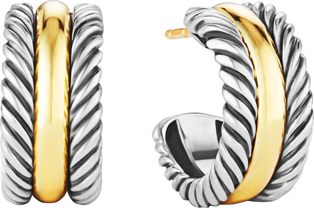 David Yurman Cable Classics Hoop Earrings with Gold