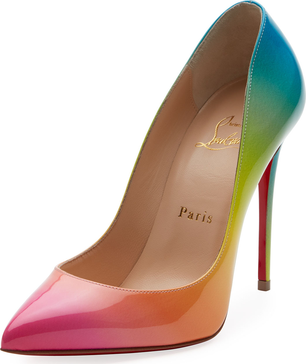 Christian Louboutin Pigalle Follies 100mm Ombre Patent Red Sole Pump