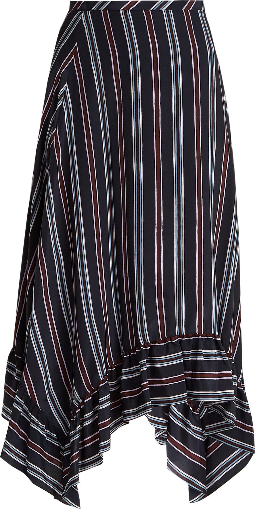 See By Chloé Bias-cut striped silk midi skirt