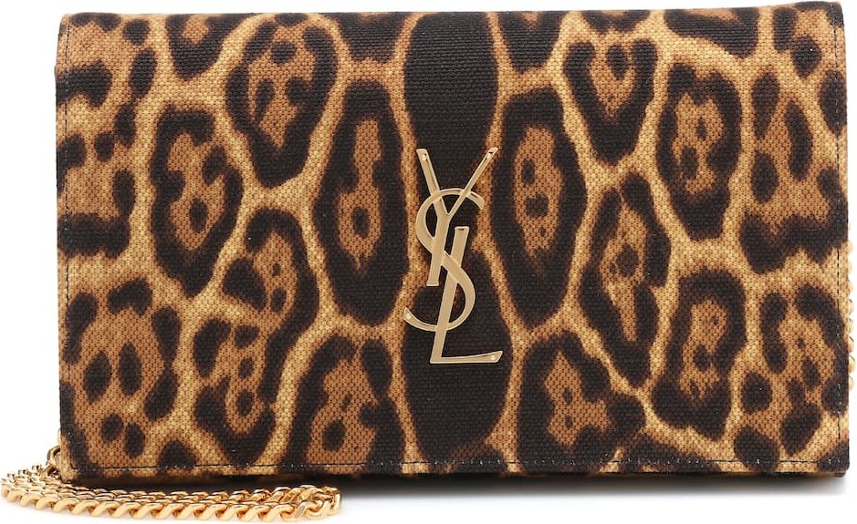 Saint Laurent Kate leopard-print clutch