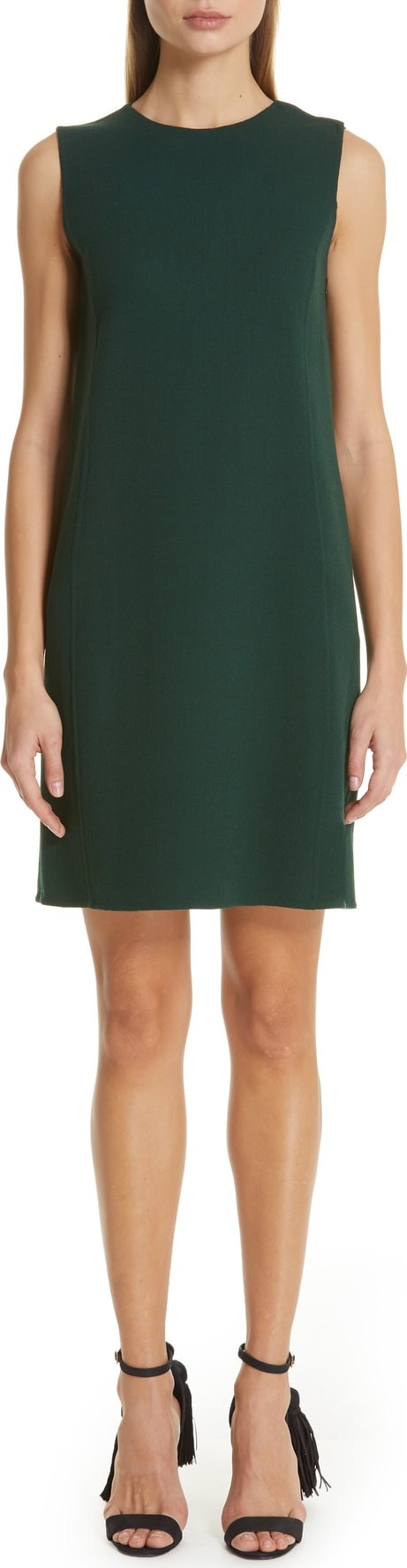 Oscar De La Renta Oscar de la Rena Scarf Back Stretch Wool Shift Dress