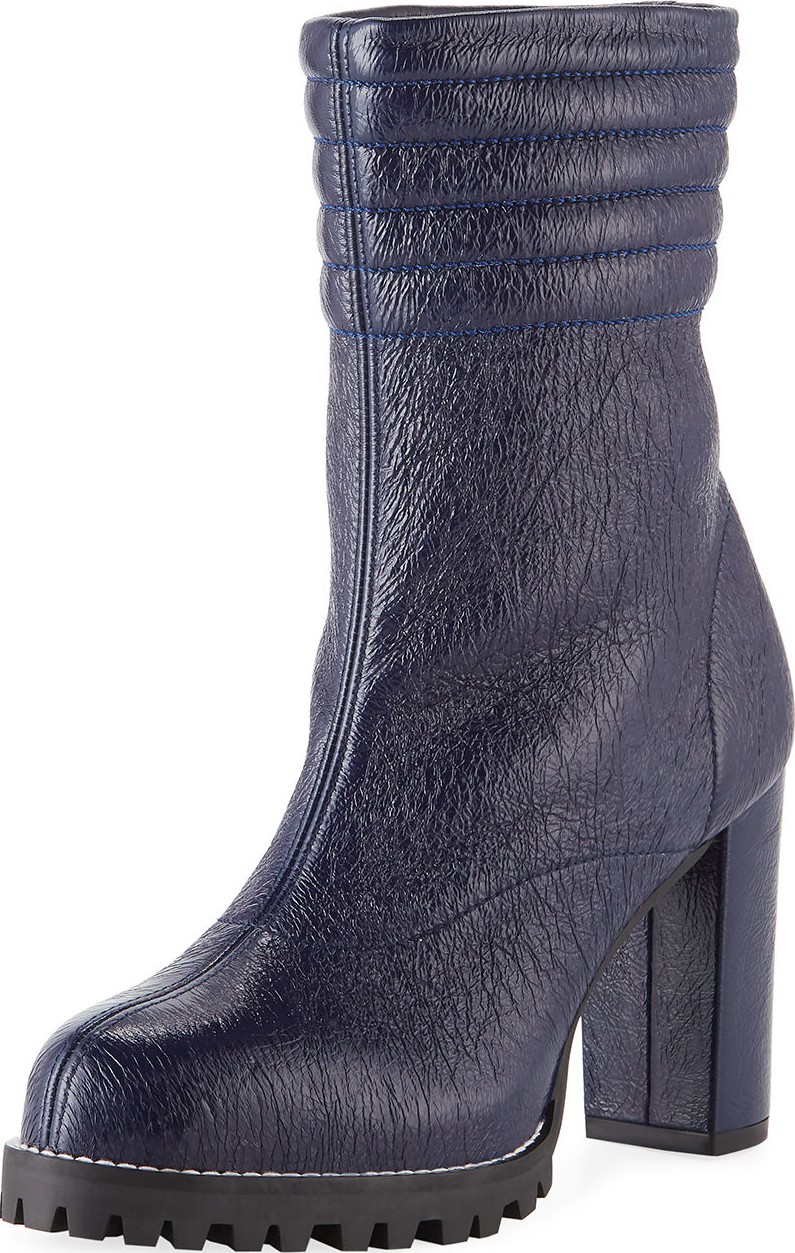 Stuart Weitzman Isobel Crinkled Leather Boots
