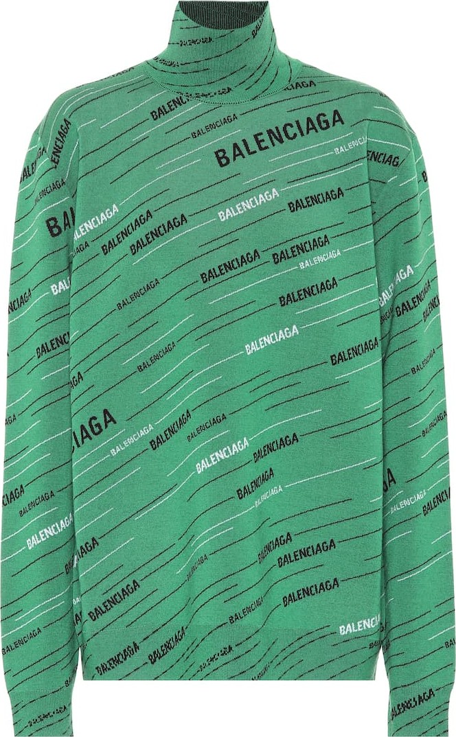 Balenciaga Printed wool-blend sweater