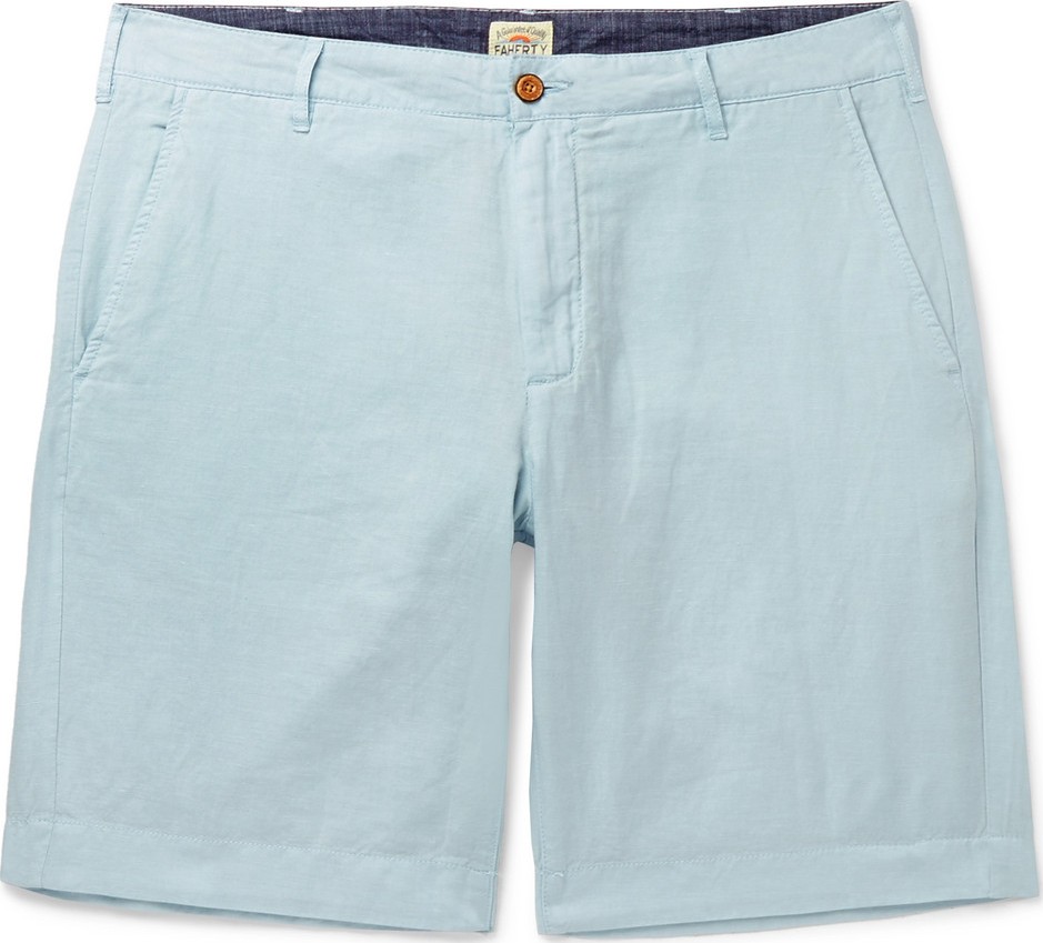 Faherty Malibu Linen And Cotton-Blend Shorts