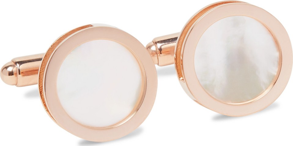 Lanvin Rhodium-Plated Mother-of-Pearl Cufflinks