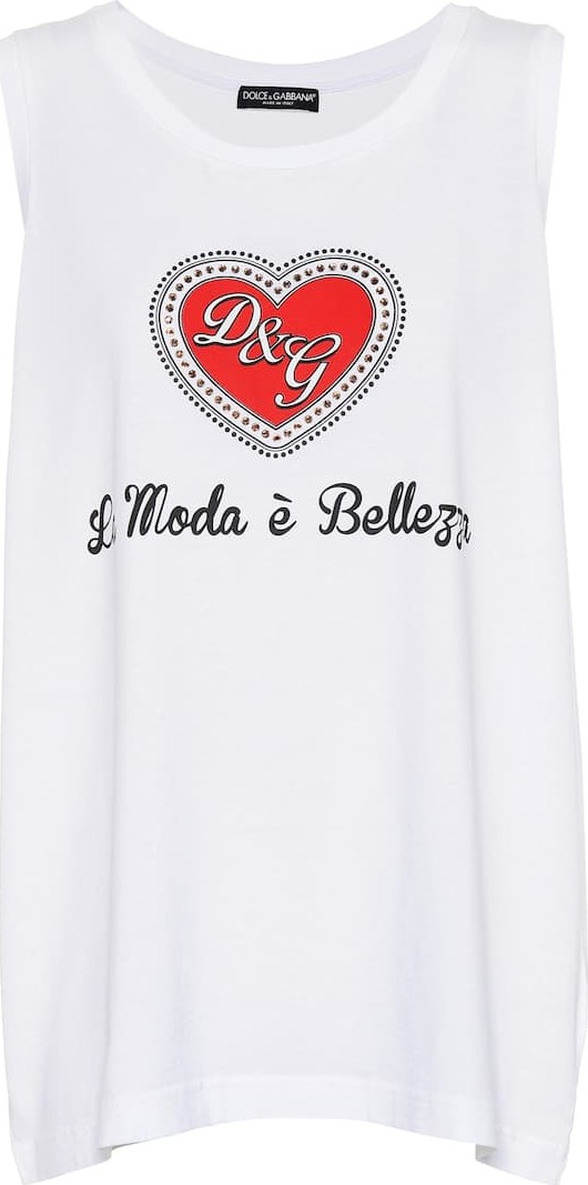 Dolce & Gabbana Printed cotton tank top