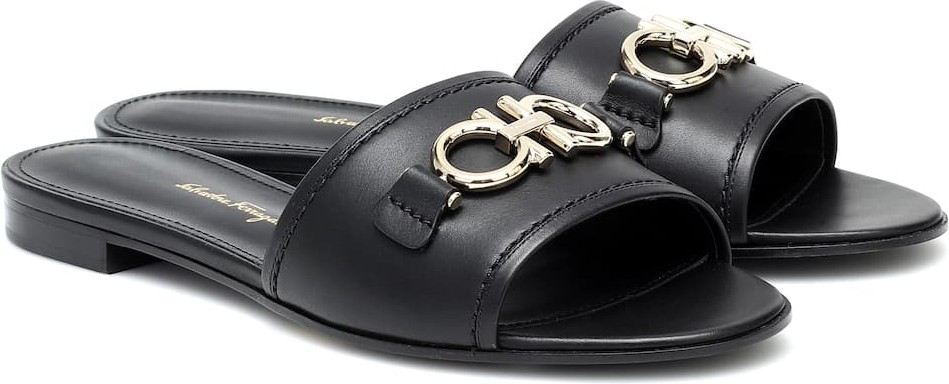 Salvatore Ferragamo Rhodes Gancini leather slides