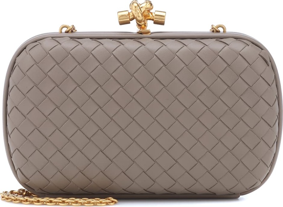 Bottega Veneta Chain Knot intrecciato leather clutch
