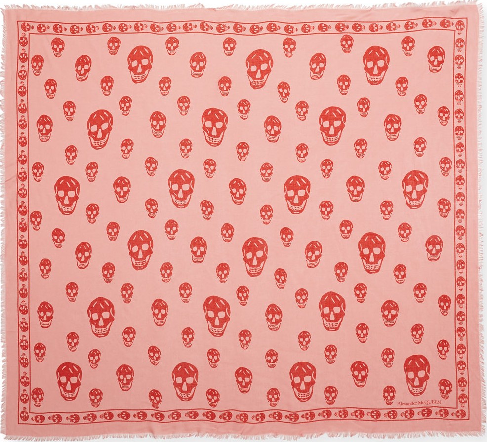 Alexander McQueen Skull Eyelash-Fringe Scarf