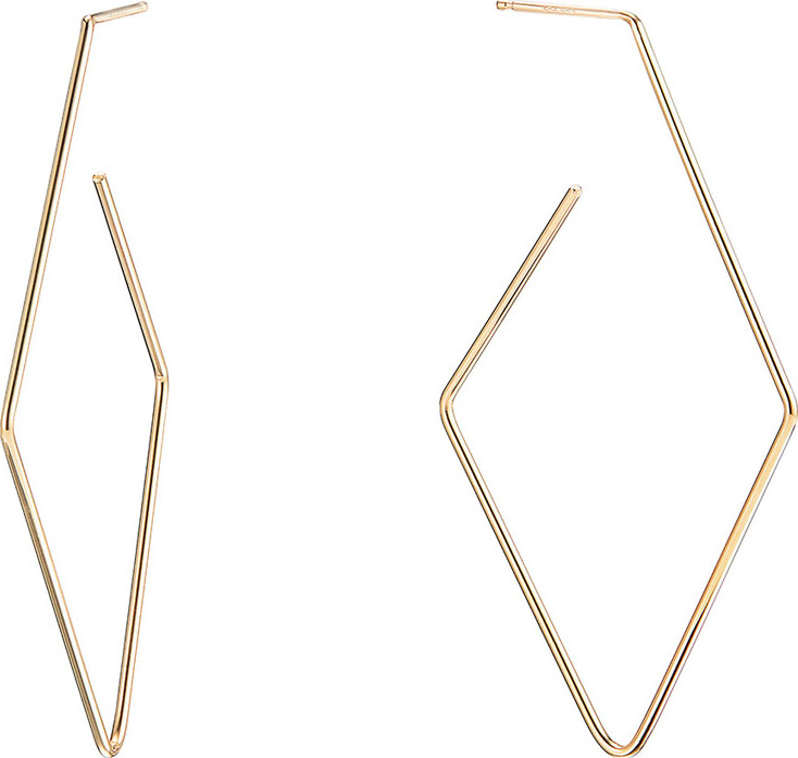 Lana 14k Gold Diamond-Shaped Hoop Earrings