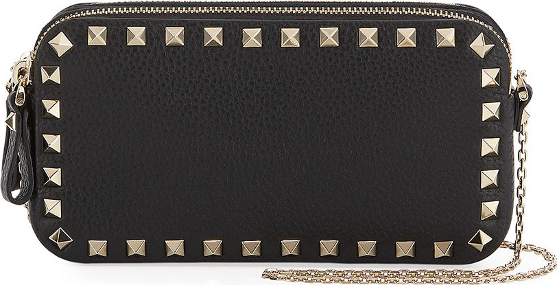 Valentino Rockstud Leather Chain Shoulder Pouch Bag