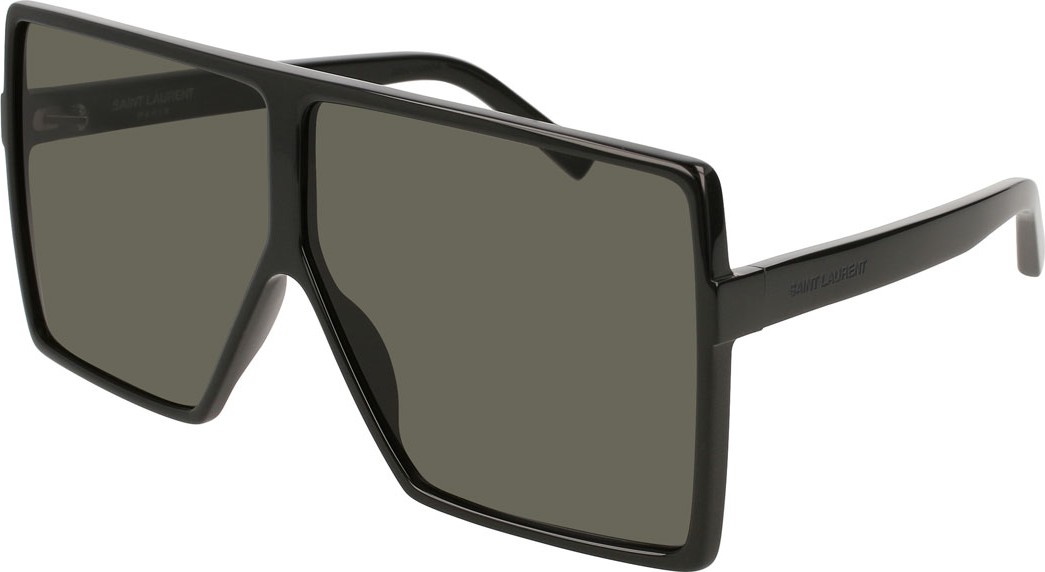 Saint Laurent SL 183 Betty 66mm Acetate Shield Sunglasses  Black