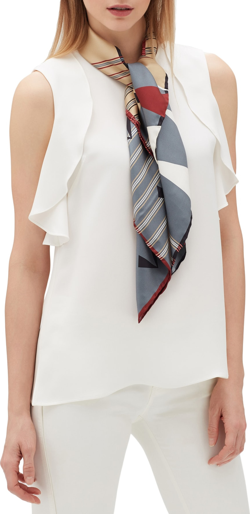 Lafayette 148 New York Bauhaus Veritas Silk Twill Scarf