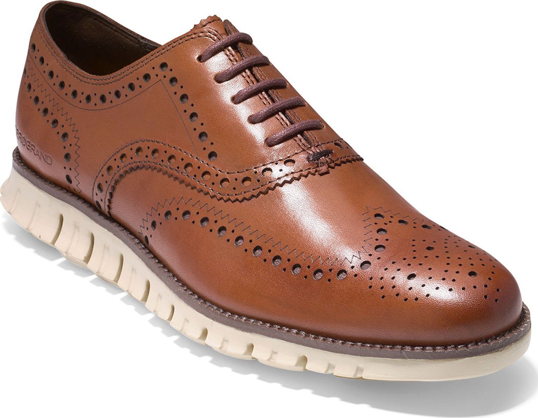 Cole Haan Men's ZeroGrand Leather Wing-Tip Oxford, Brown