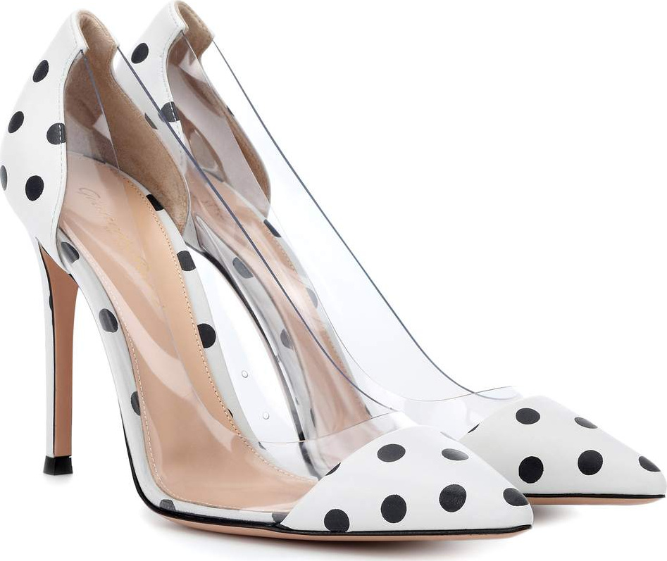 Gianvito Rossi Plexi polka-dot leather pumps