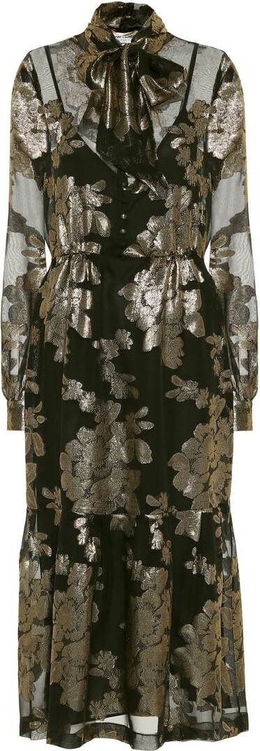 Saint Laurent Floral silk-blend brocade dress