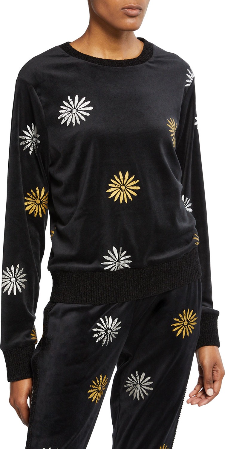 Splendid x Margherita Velour Daisy Sweatshirt