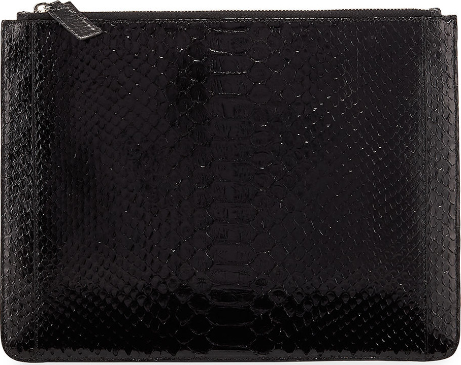 Nancy Gonzalez Zip-Top Python Folio Pouch