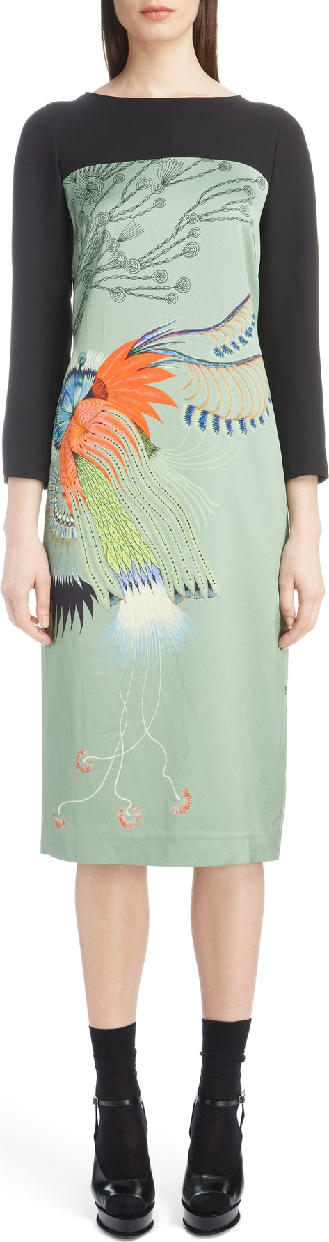 Dries Van Noten Placed Floral Print Dress