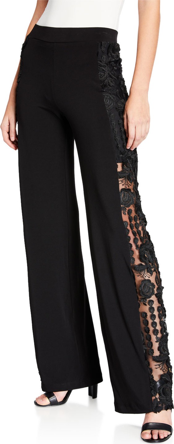 Anatomie Alexa Pull-On Jersey Pants w/ Lace Panel