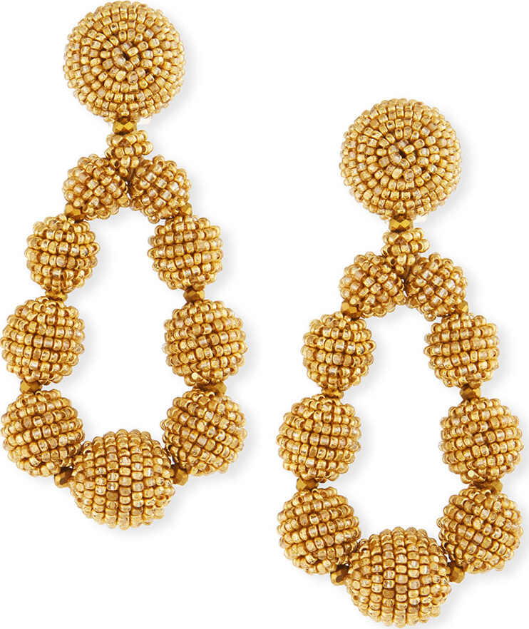 Sachin & Babi Seed Bead Teardrop Clip-On Earrings