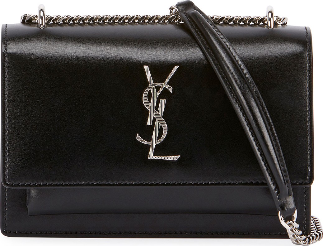 Saint Laurent Sunset Monogram YSL Small Calf Leather Wallet on Chain