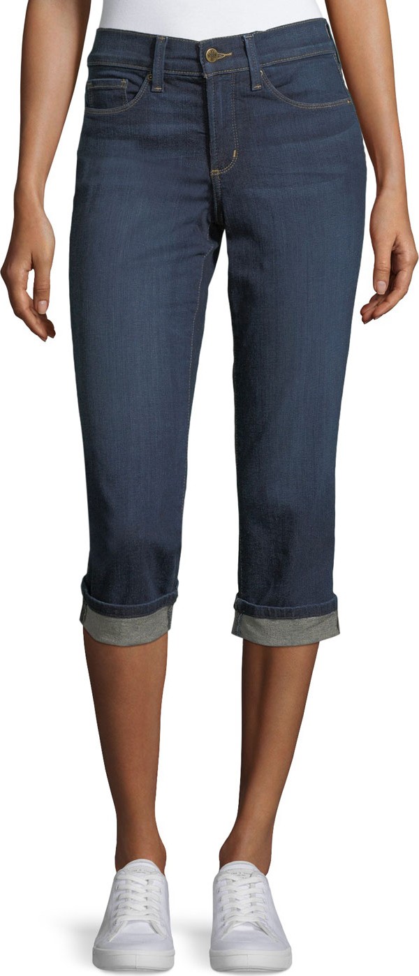 NYDJ Marilyn Cropped Denim Jeans with Rolled Cuffs