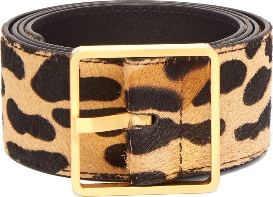 ROCHAS Leopard-print calf-hair belt