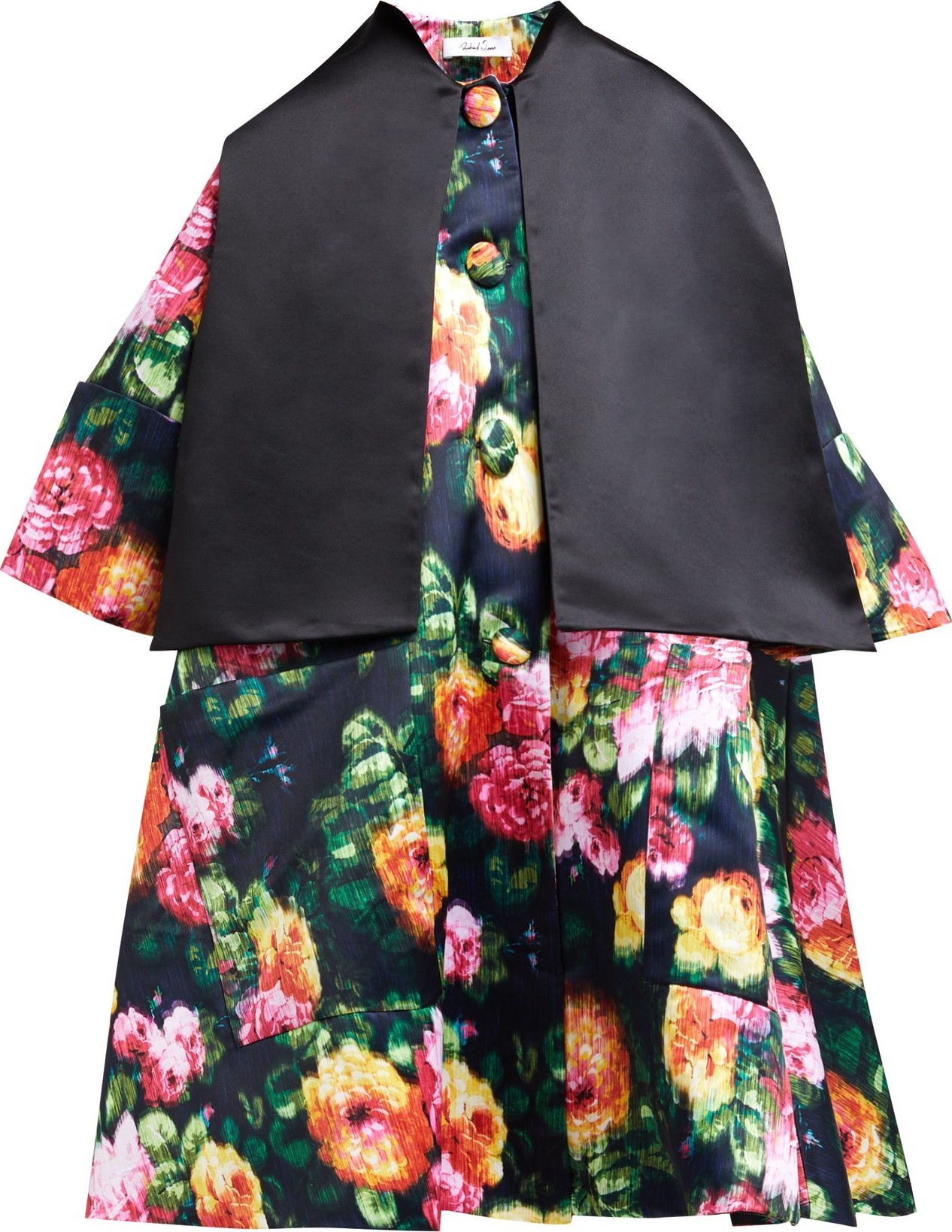 Richard Quinn Floral-print A-line opera coat
