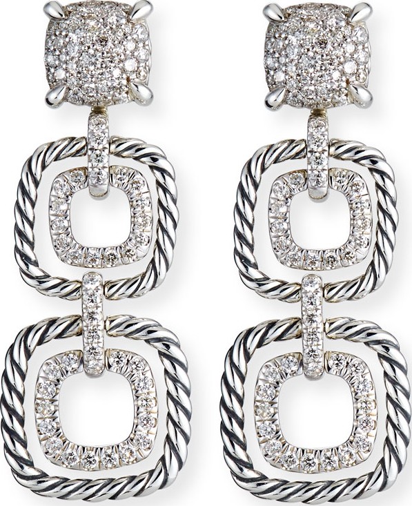 David Yurman Chatelaine Diamond Cable Drop Earrings
