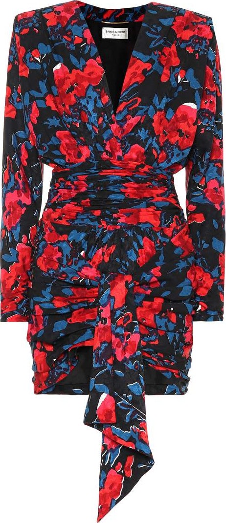 Saint Laurent Printed silk minidress