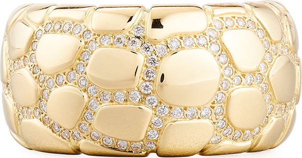 Vendorafa Anaconda 18K Gold Ring with Diamonds, Size 7.25