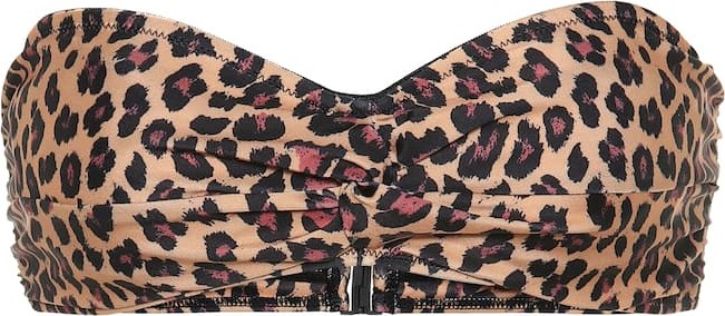 Jonathan Simkhai Leopard bandeau bikini top